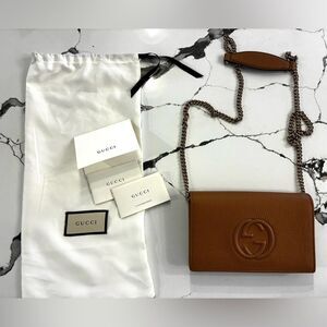 Gucci Soho Leather Wallet On Chain NWOT